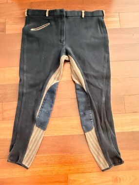 Let's Ride TuffRider 17W x 23L Low Rise Full Seat Charcoal Brown Riding Pants